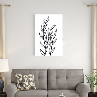 " Sketched Black And White Leaves "