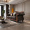 European-style Living Room Carved Sofa. 80.3'' Leather Sofa