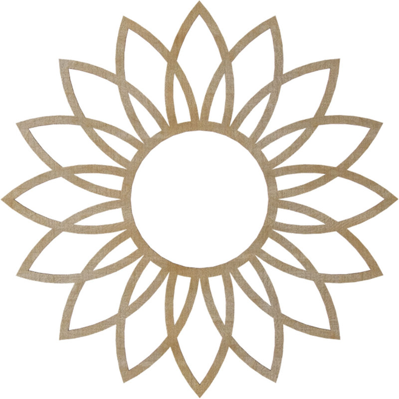 Médaillon de plafond en bois de marguerite 20 po x H 7 po x P 7 po, H 20 po x l 20 po x P 0,25 po, Bouleau