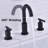 Matte Black Brass Widespread 2 Handle Bathroom Sink Faucet Vanity Faucet with Drain