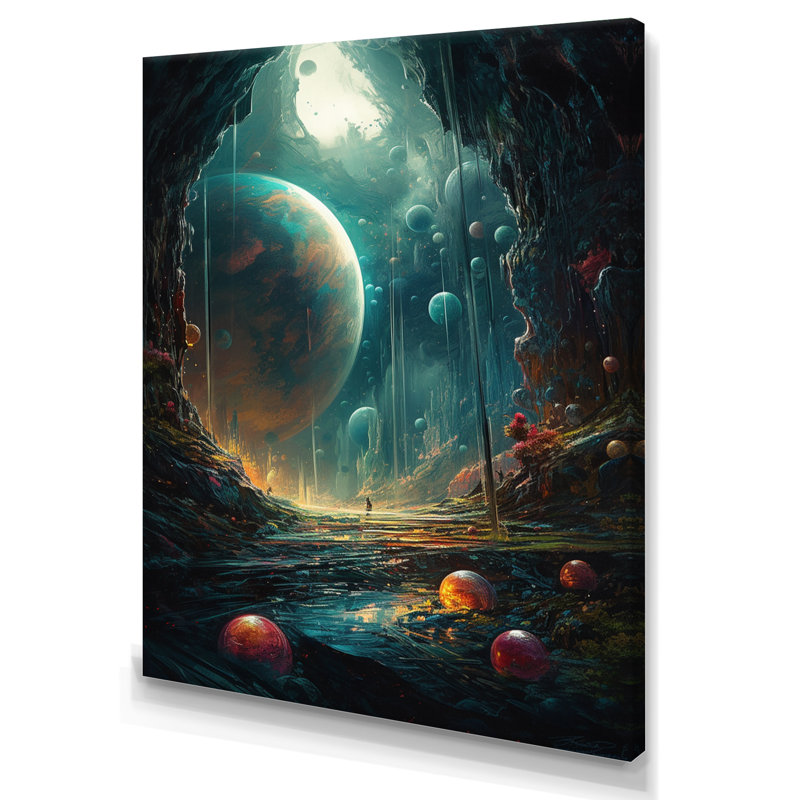 «Look Into Space II» sur toile, H 20 po x l 12 po x P 1 po, Toile tendue