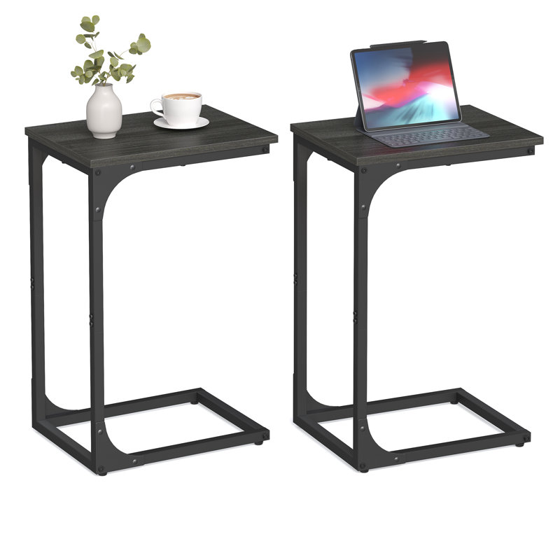 C-shaped End Table, Ebonized Oak
