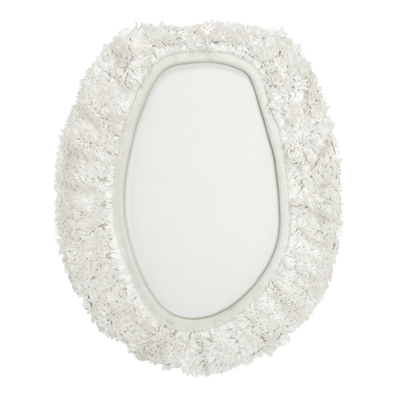 Couvercle de toilette allongé capitonné 100% coton Merkle, ultra doux, absorbant et lavable à la machine, 18 po x 20 po, ivoire