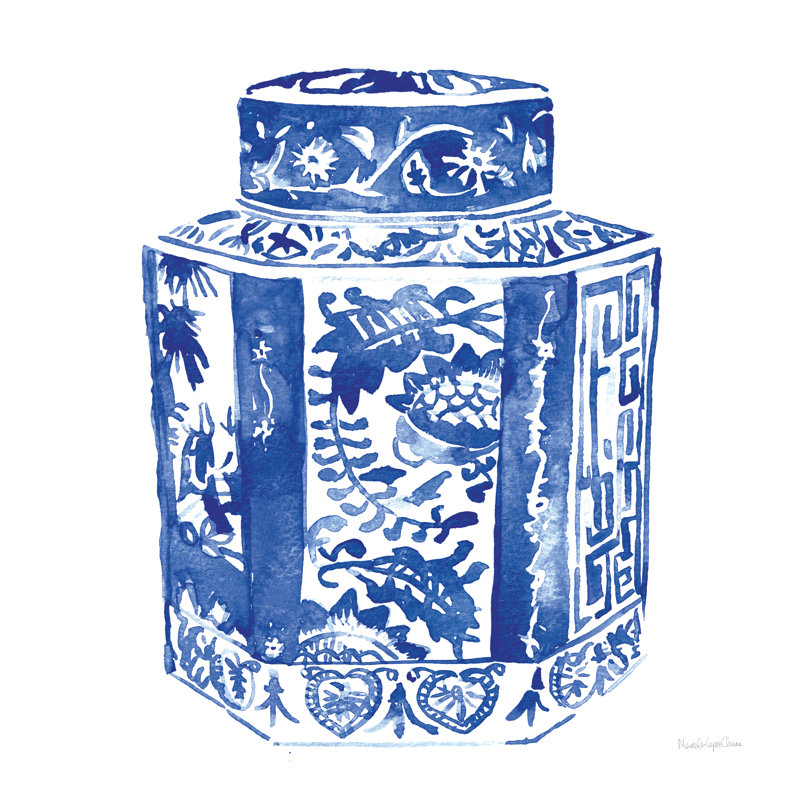 Chinoiserie Vase I - Wrapped Canvas Print, 91cm H x 61cm W 