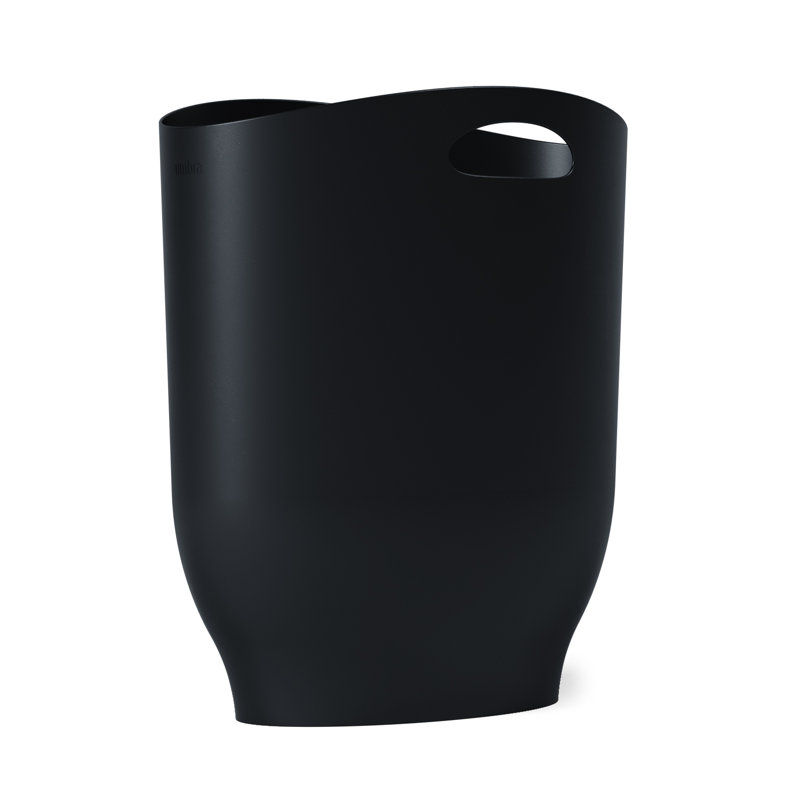 Plastic Open Waste Basket - 2.4 Gallons, Black