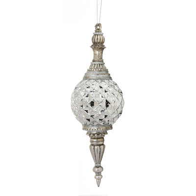 18" Vp Glitter Mercury Finial Ornament