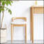 Banc de lit tabouret en bois de hêtre naturel avec coussin en lin confortable pour la salle à manger et la chambre à coucher