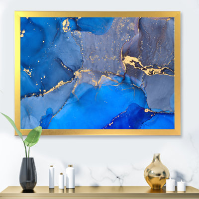 «Blue Luxury Abstract Fluid XVIII», peinture sur toile