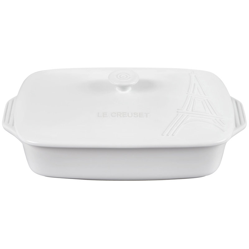 Le Creuset Stoneware 3.5 Qt Rectangular Casserole with Lid, White