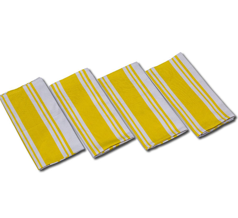 Cotton Stripe Dish Cloth Kitchen Towel, Yellow
