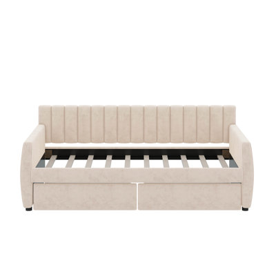 Twin Size Upholstered Daybed With Drawers