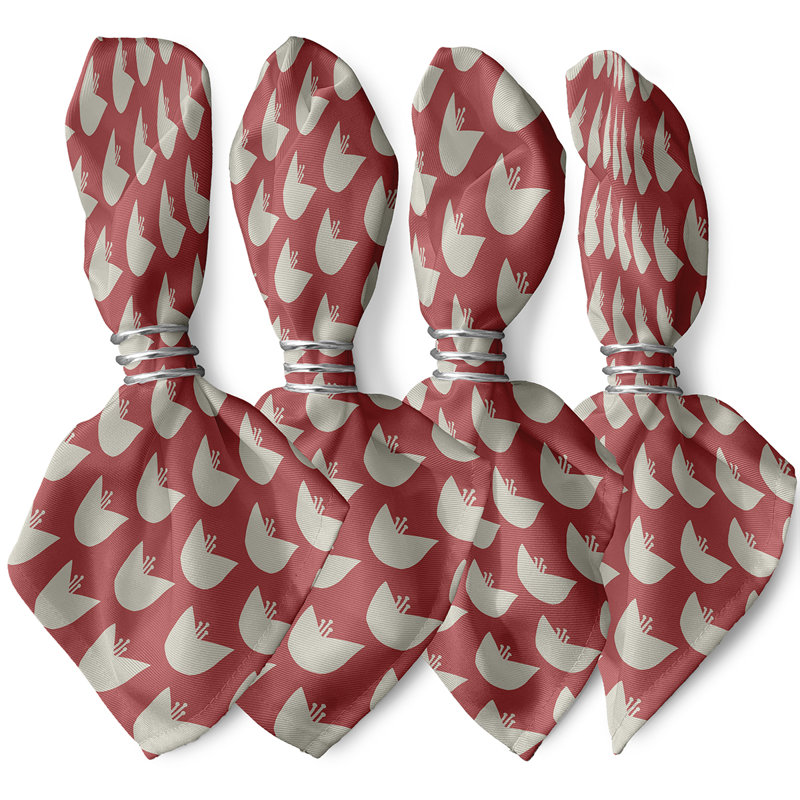 Lampp Simple Tulip Design Napkins, Orange