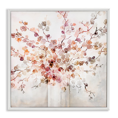 Bouquet de vignes abstrait floral abstrait avec fleurs rouges expressives par Kristen Brockmon