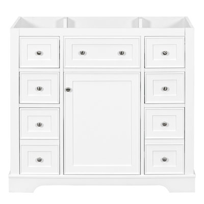 Meuble-lavabo 36 po sans lavabo, base d'armoire seulement, une armoire et six tiroirs