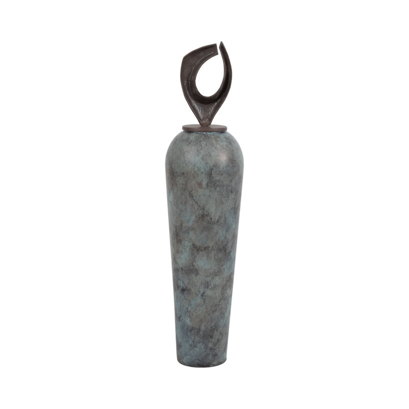 Raynetta Handcrafted Aluminum Floor Vase, 44" H X 11" W X 11" D