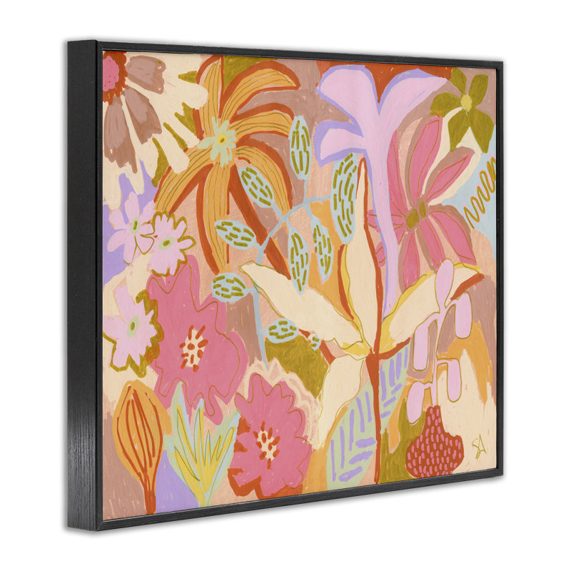 «Soft Expressive Botanicals», art de la giclée encadrée par Suzanne Allard, H 24 po x l 30 po, Giclée encadrée noir minuit