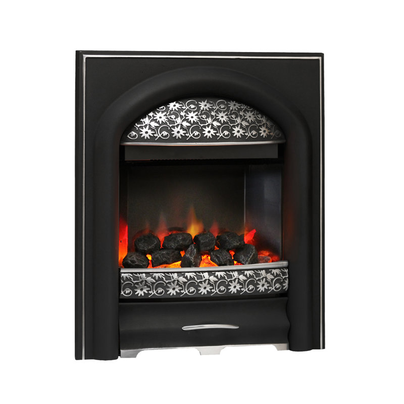 Elsa Belfry Heating 49.5cm W Electric Fireplace Insert, Black/Silver