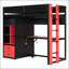 Lit mezzanine simple en bois avec bureau et rangement-133569009-133569011