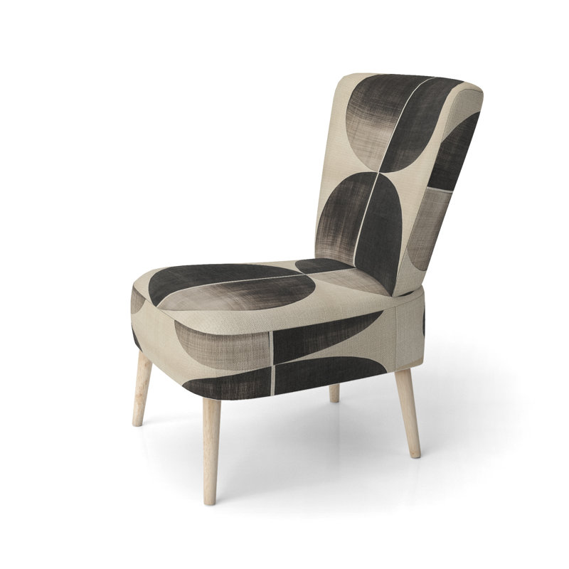 Chaise d'appoint Abstract Shapes - Chaise d'appoint Black Minimal Curves I, Side Chair Armless