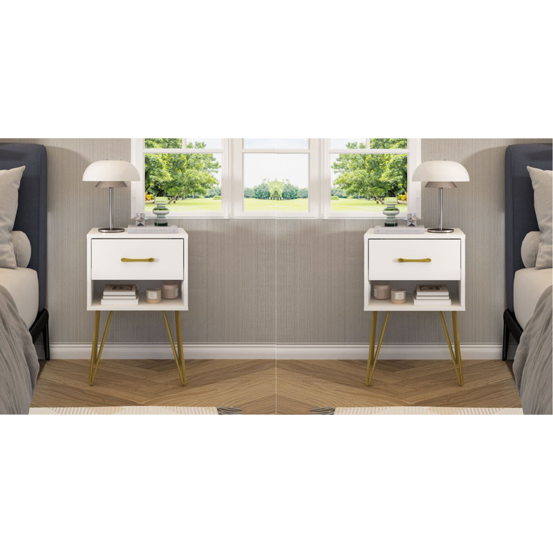 Olton 15.7'' W Nightstand, White