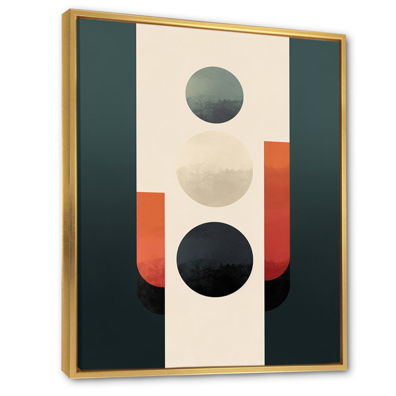 «Pure Lunar Imagination», impression géométrique minimaliste, H 40 po x l 30 po x P 1,5 po, Cadre flottant doré