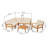 Acacia Modular Patio Conversation Set with Cushions-1249383206