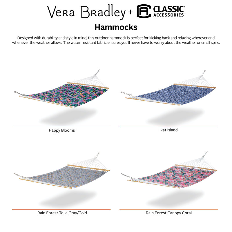 Vera Bradley 2 Person Classic Hammock, Happy Blooms