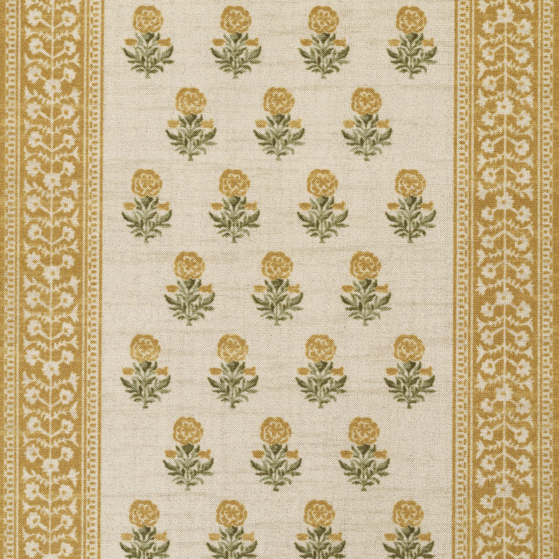  Bibury Traditional Floral Wool and Nylon Gold Area Rug, Rectangle 5'3" x 7'6"