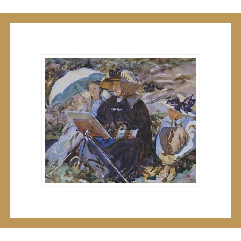 «Simplon Pass: The Lesson» par John Singer Sargent, impression giclée sur cadre, H 13,75 po x l 15,43 po