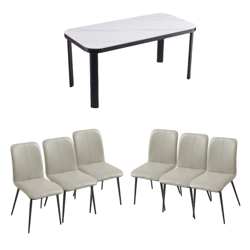 Ensembles de table de salle à manger modernes, H 29,52 po x L 62,99 po x l 31,49 po
