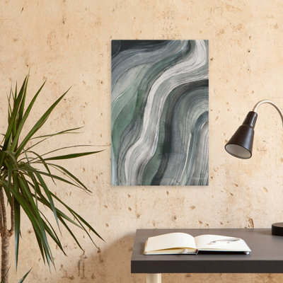 Tourbillon I contemporain abstrait noir gris vert gris