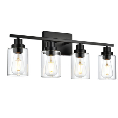 Modern Vanity Light Fixtures Over Mirror, Bathroom Light Fixtures, Vanity Lights, Wall Sconce With Clear Glass Shade For Bathroom, E26 Base