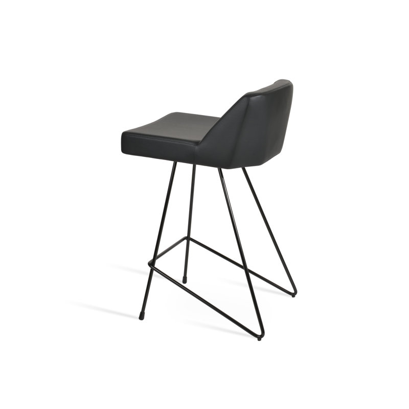 Tabouret de bar et de comptoir Prisma Cattelan, Tabouret de comptoir (siège d'une hauteur de 24 p, Noir, Gris clair