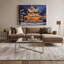 Toile brune de Noël, lumières scintillantes sur une maison, art extérieur-312883338