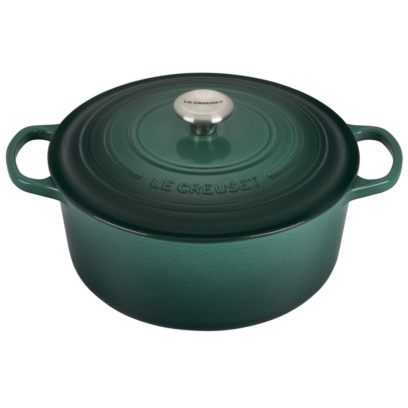 Le Creuset Signature Enameled Cast Iron Round Dutch Oven with Lid, Artichaut, 7.25 quarts