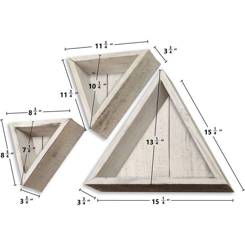 Triangle Accent Shelf with Adjustable Shelves, Chalk Dust White
