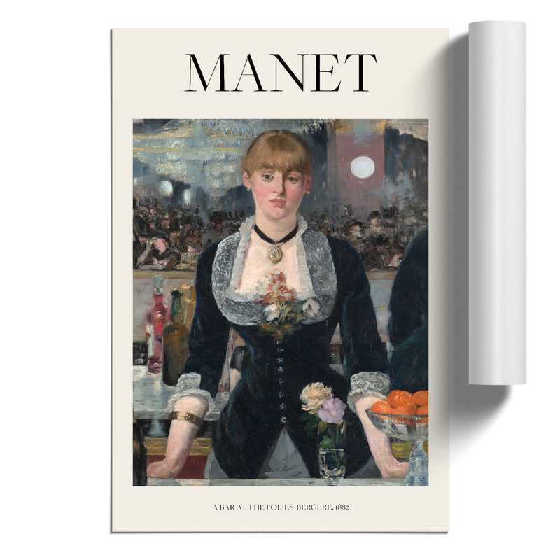 A Bar At The Folies Bergere by Edouard Manet - No Frame Painting, 59cm H x 42cm W x 0.1cm D