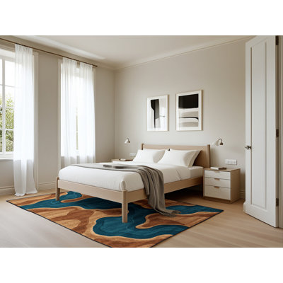 Tapis bleu lavable à la machine