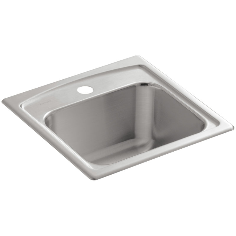 Toccata Top-Mount Bar Sink with 2 Faucet Holes, 1 hole