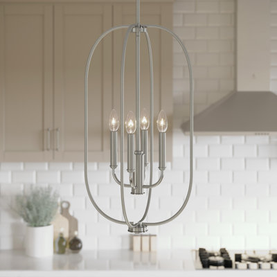 Reines Four-Light Brushed Nickel Foyer Pendant