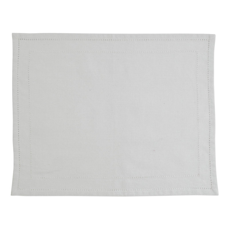 Cotone Linens Cotton Rectangle Placemats, Light Gray