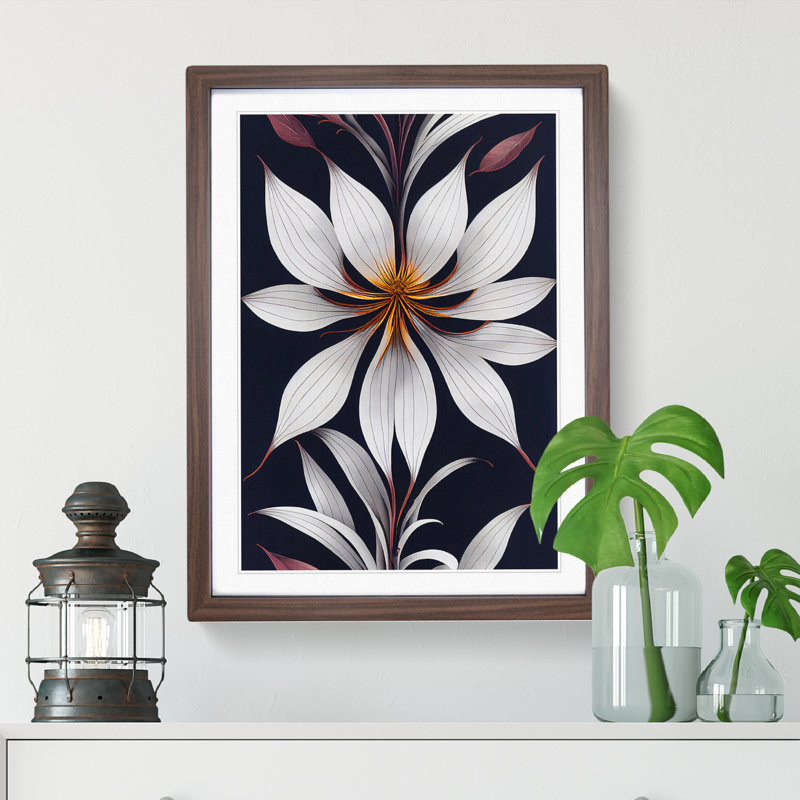 Flower From Within - Wall Art, 64cm H x 46cm W x 2cm D, Walnut Framed