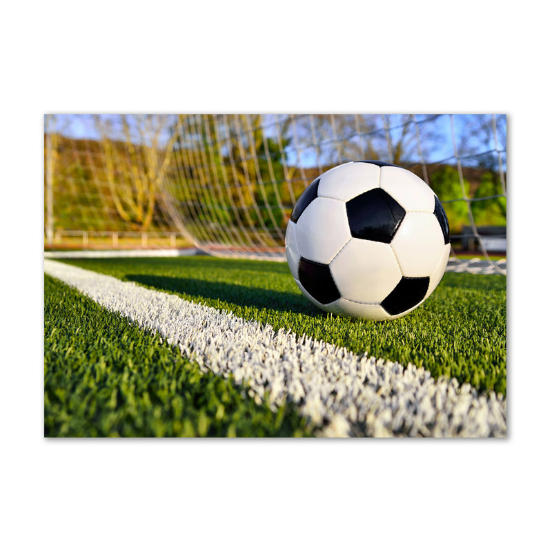 Ball In The Goal - No Frame Print on Canvas