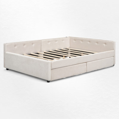 Upholstered Daybed With With Drawers by Red Barrel Studio
