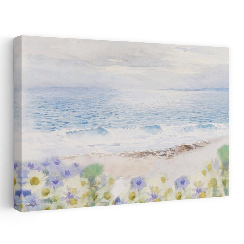 Silent Shores - Bord de plage côtier, vagues océaniques, art marin doux, H 24 po x l 36 po
