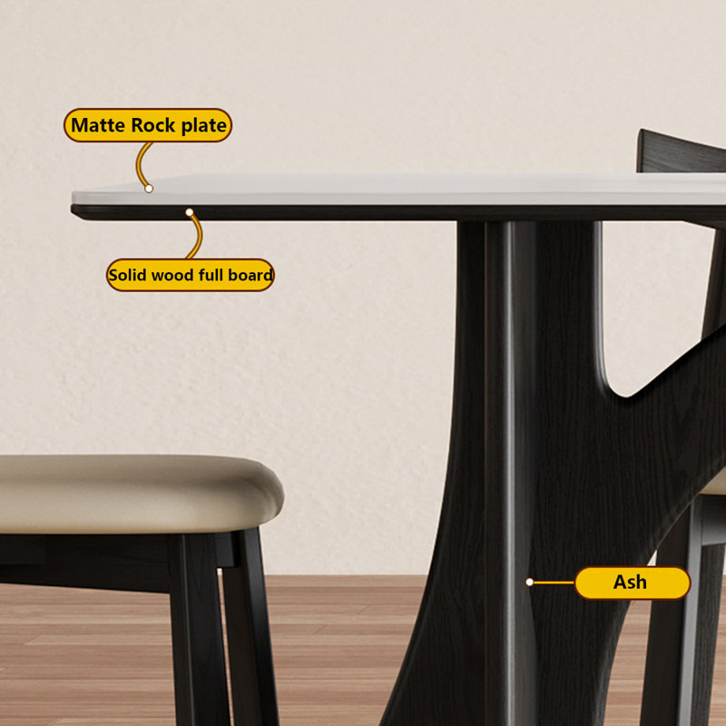 Retro Cream Dining Table with Rock-Solid Base, 29.5"H x 70.9"L x 35.4"W