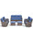 7-Piece Outdoor Courtyard Sofa Conversation Set With Ottomans-831453746-831453747