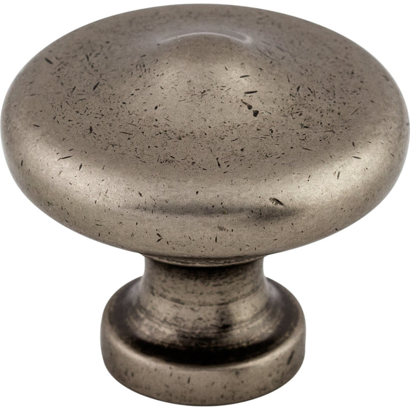 Peak 1 5/16" Diameter Round Knob, Pewter Antique