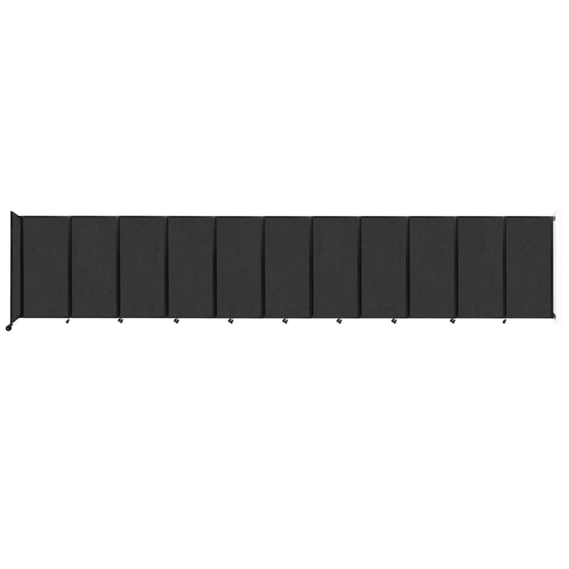11 - Cloison pliante à panneaux, 11, H 72 po x l 366 po x P 12 po, Noir