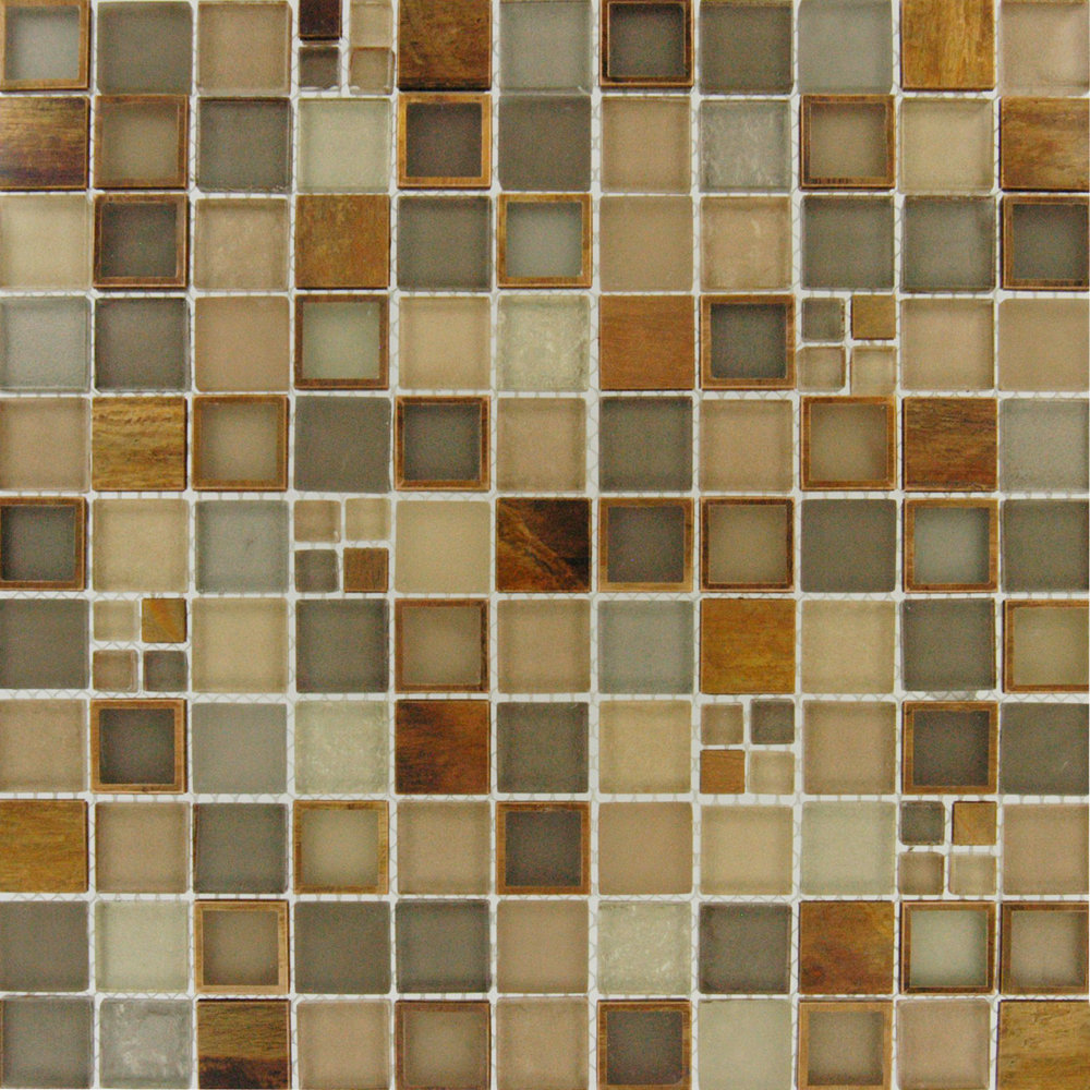 Urban District x 12 in. x 12 in. Metal Glass Blend Mosaic Floor and Wall Tile Ackland